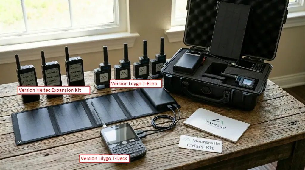 Lora - Meshtastic | Krisenkommunikationsset mit Lilygo T-Deck, Touchscreen - inklusive Community Abo Silber (Funkrucksack (im Preis inbegriffen), 2, kein, kein, kein)